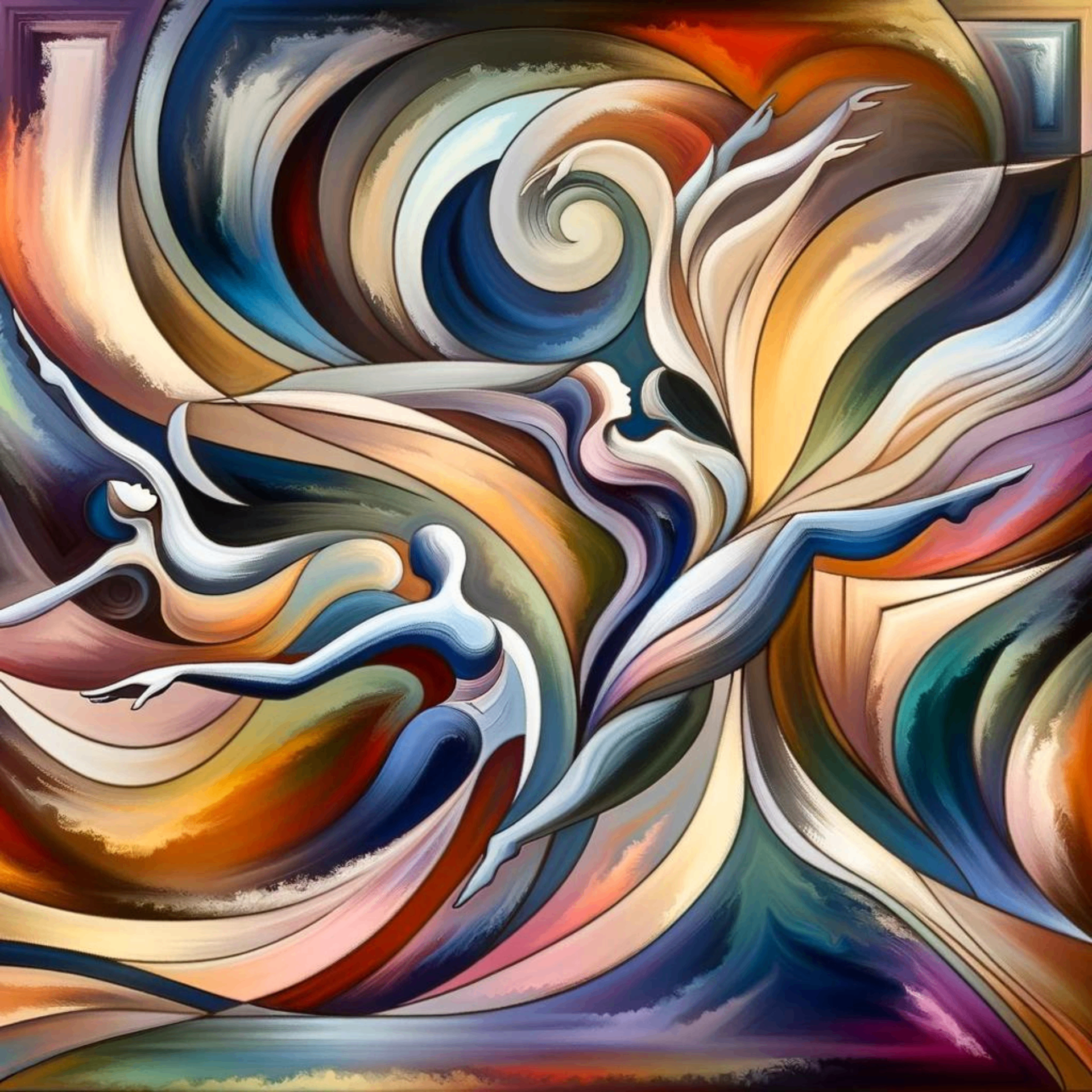Abstract swirling artwork representing movement and expression